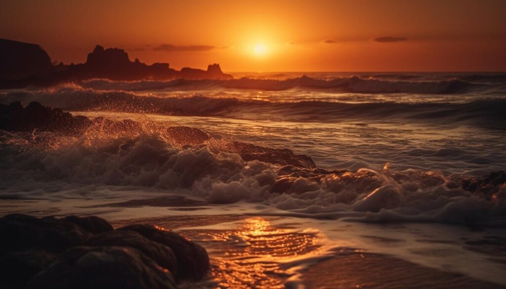 Sunset by the ocean perfect for captions