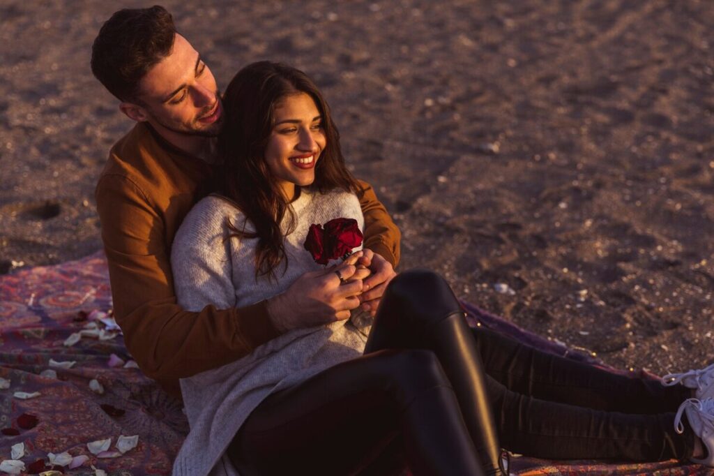 A couple enjoying adventurous date 