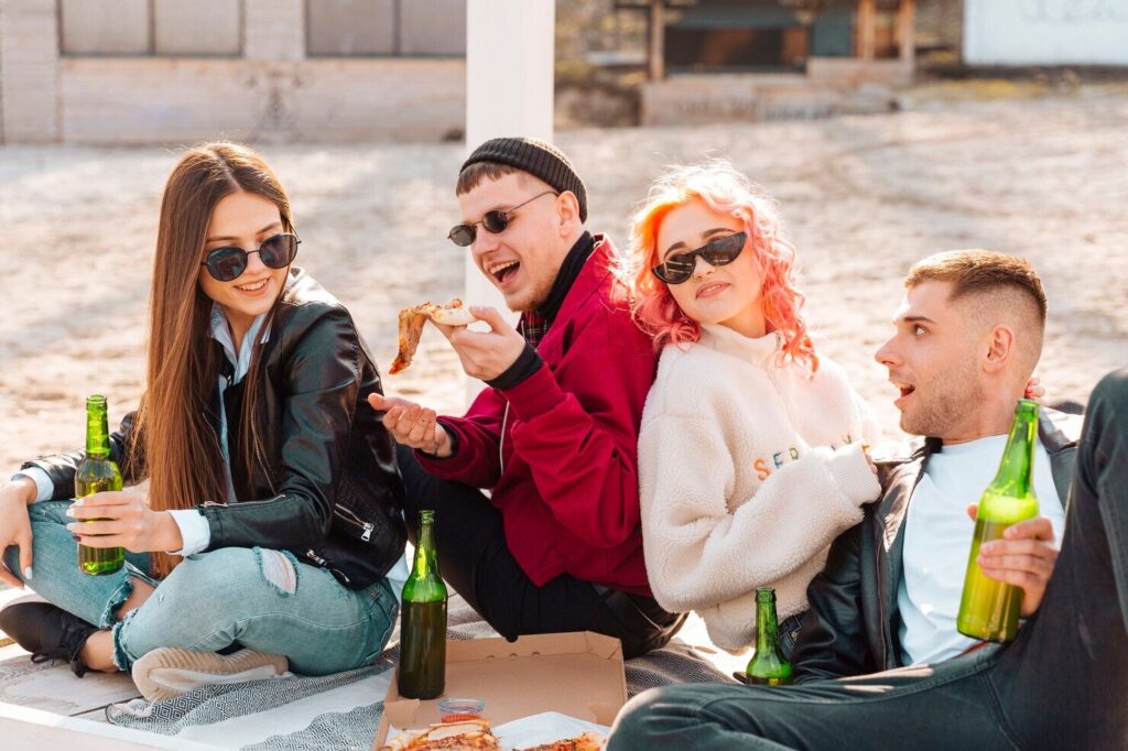 group of friends enjoying the weekend vibes