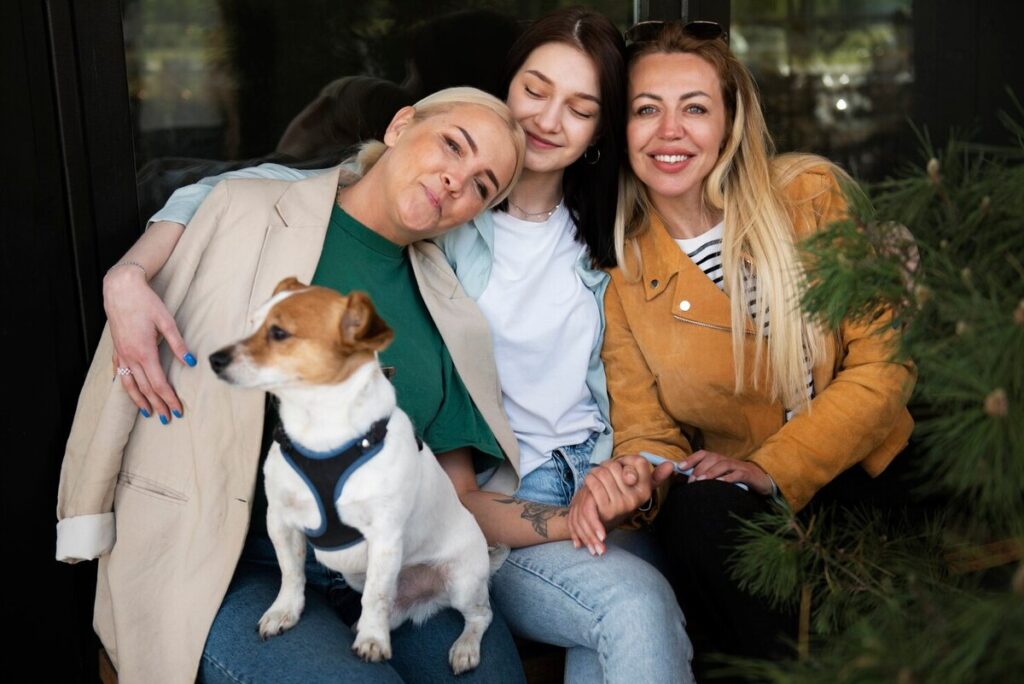 Happy family picture for throwback caption picture