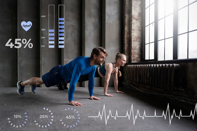 a man and a woman doing a cardio and hiit fitness excercise