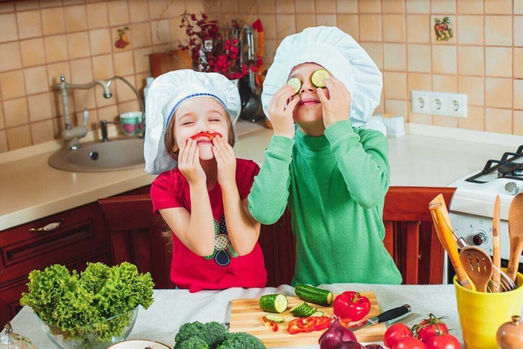 Kids helping out in the kitchen