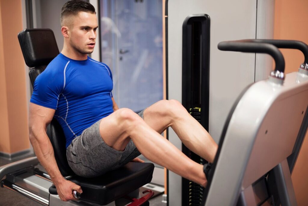 A man doing his leg day routine