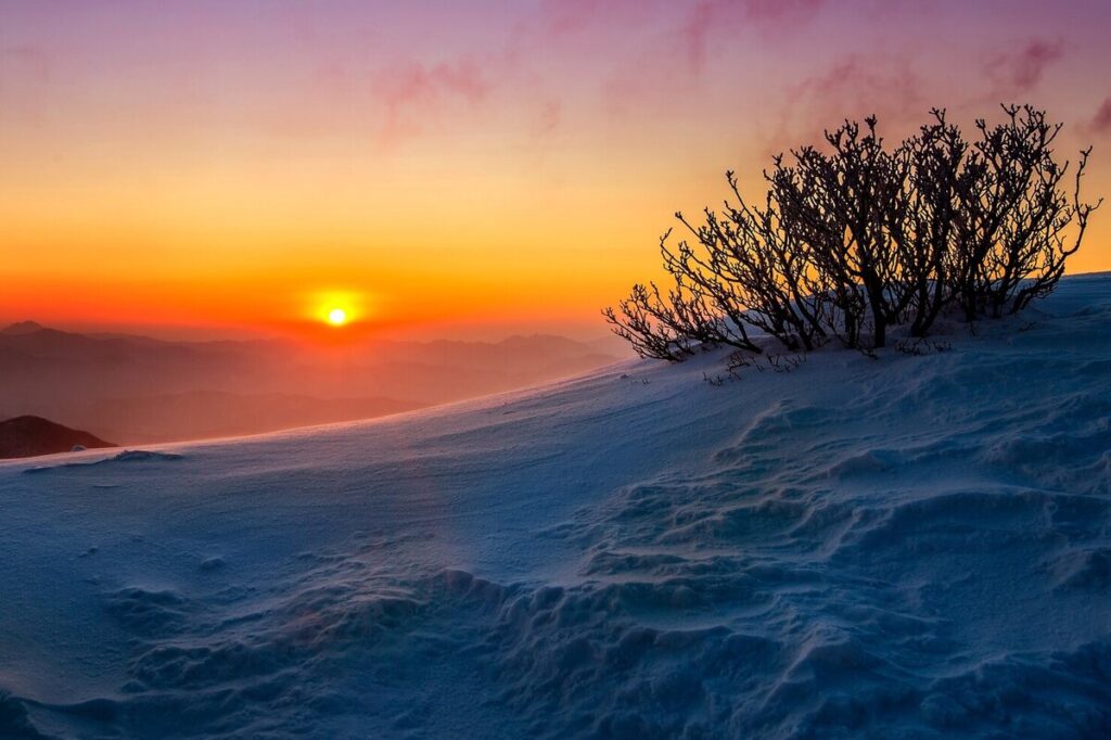 beautiful winter sunsets in the wilderness