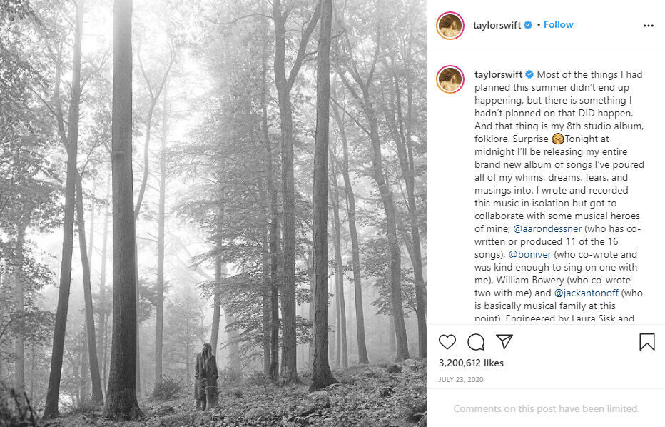 taylor swift on instagram