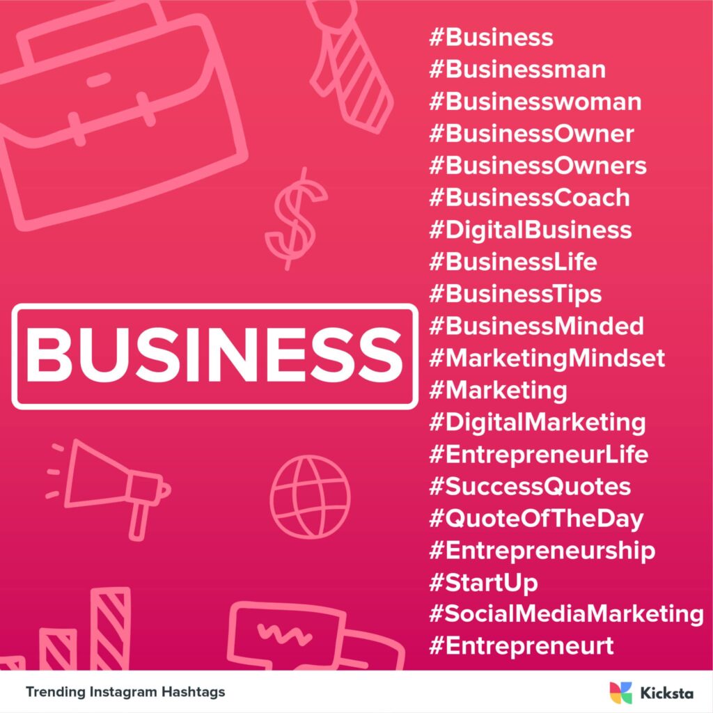 business trending Instagram hashtags chart