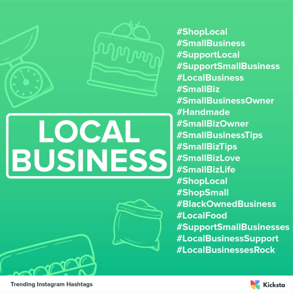 local business hashtags chart