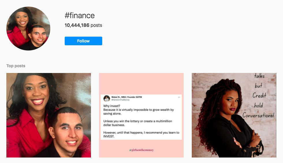 best finance hashtags