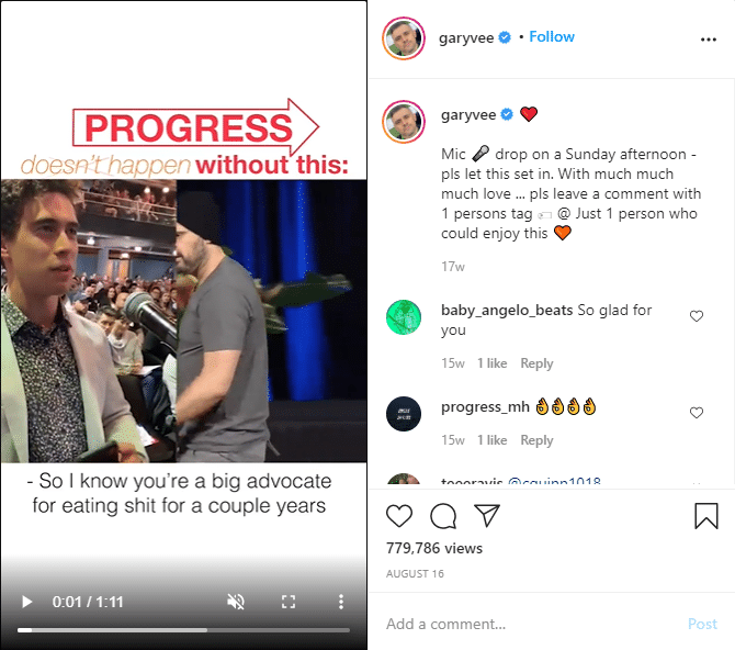 business instagram post by Gary Vaynerchuk