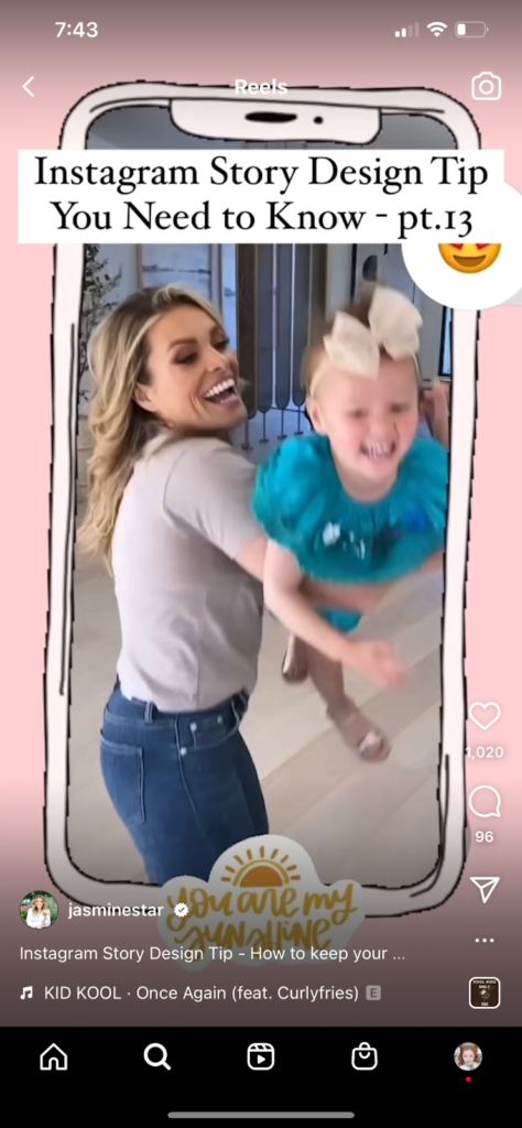 Jasmine Star instagram design tip reel 