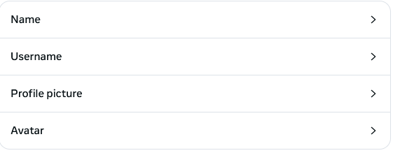 Instagram profile menu