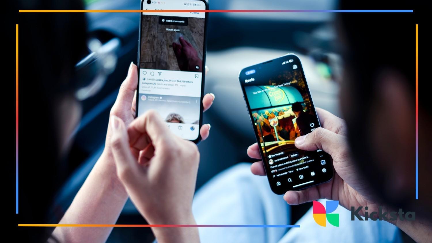 Two People Browsing Instagram Reels