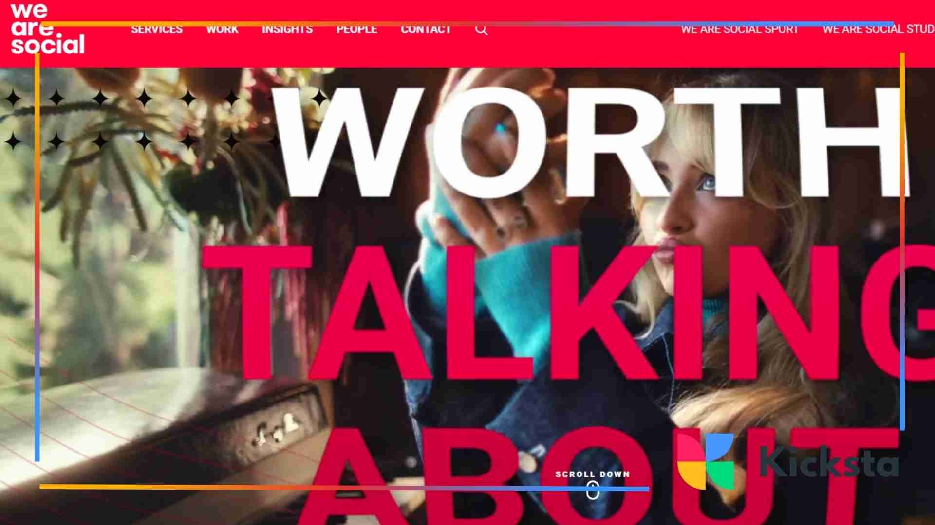 Landing page of We Are Social