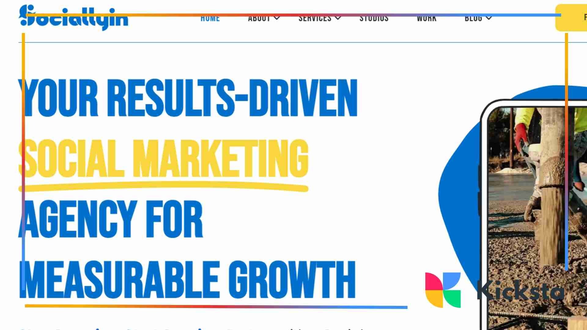 Landing page of Sociallyin