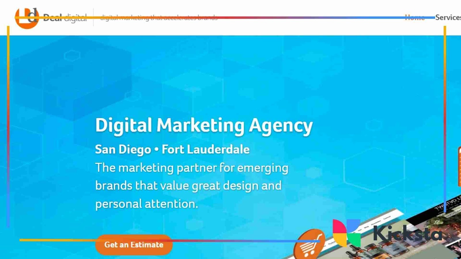 Landing page of Deal Digital