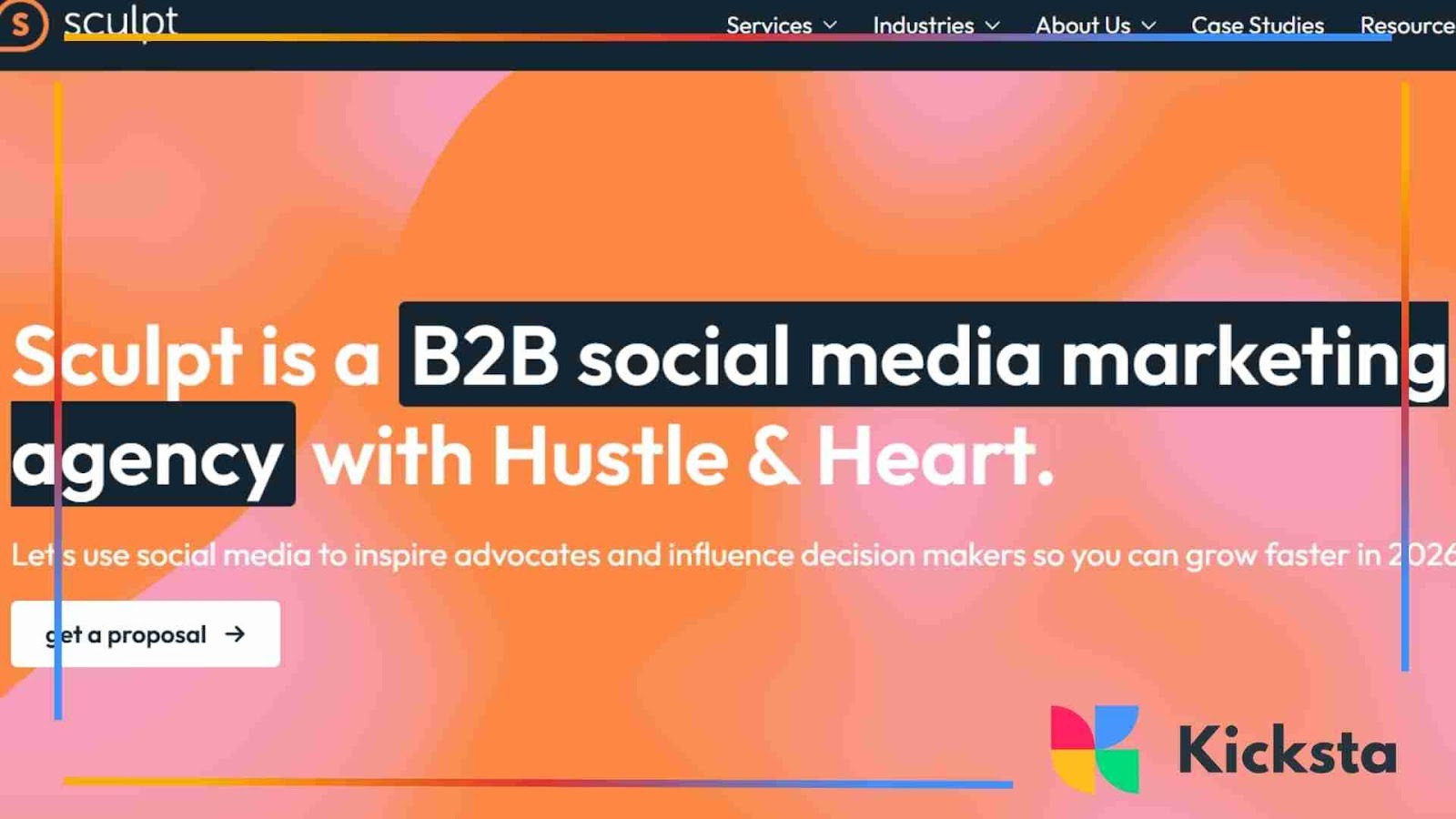 Landing page of Sculpt