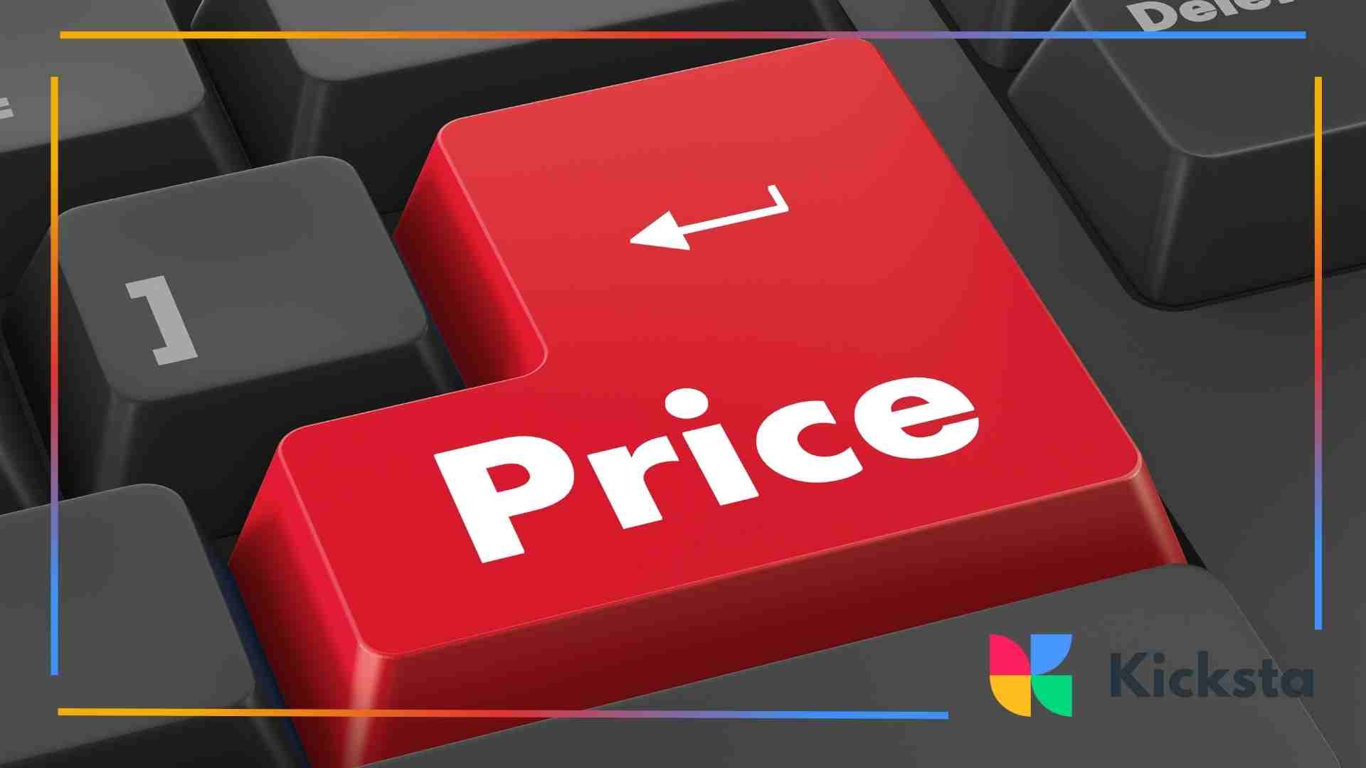 A close-up of a computer keyboard with a bright red key labeled “Price” in white text.