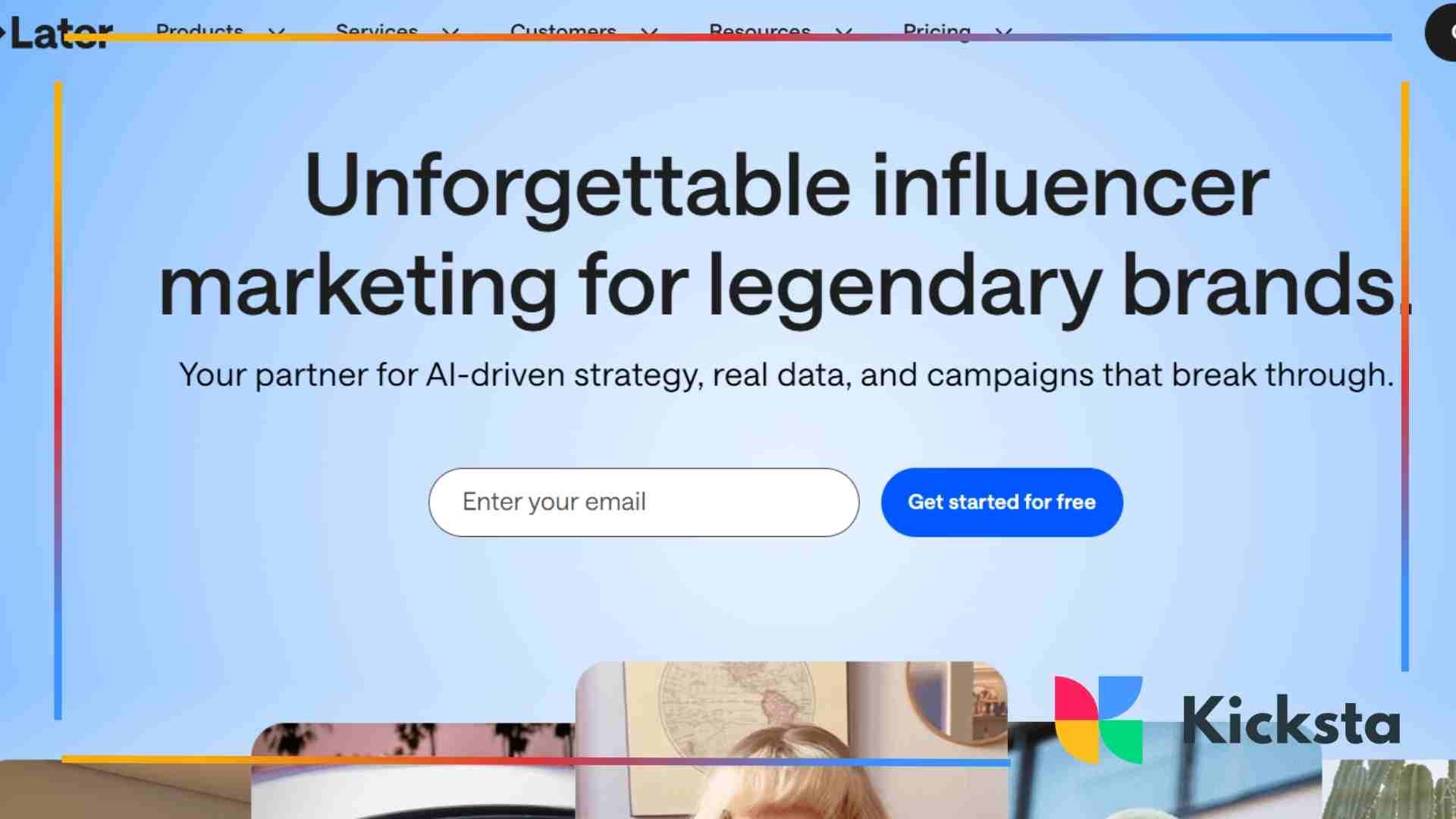 Landing page of Later Link in Bio