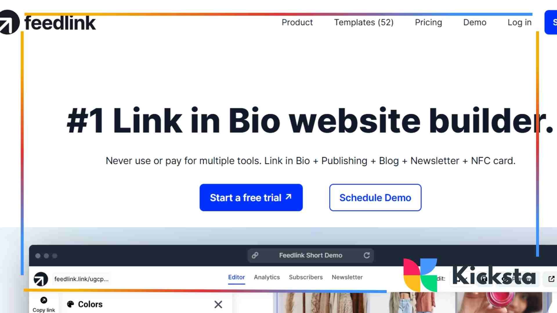 Landing page of Feed.link