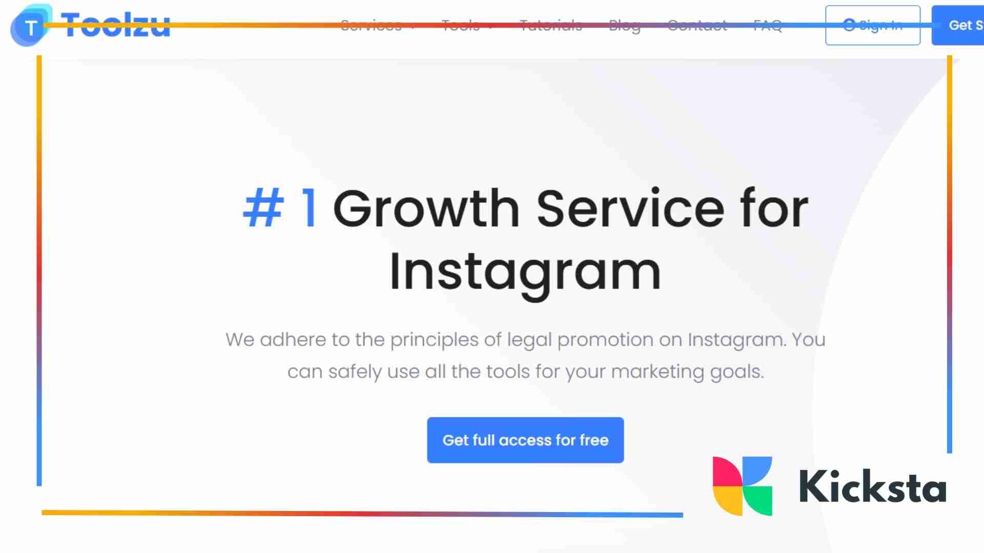 Landing page of Toolzu