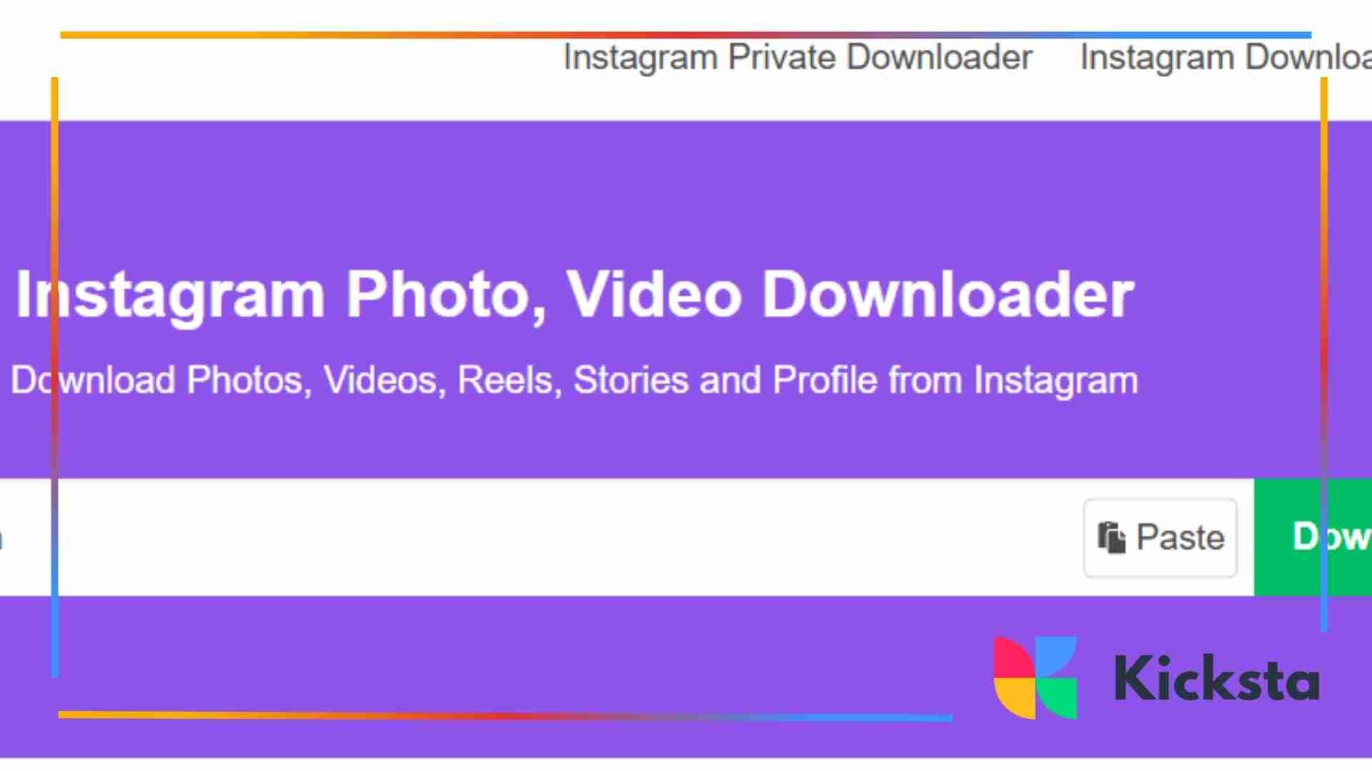 Landing page of SnapInsta