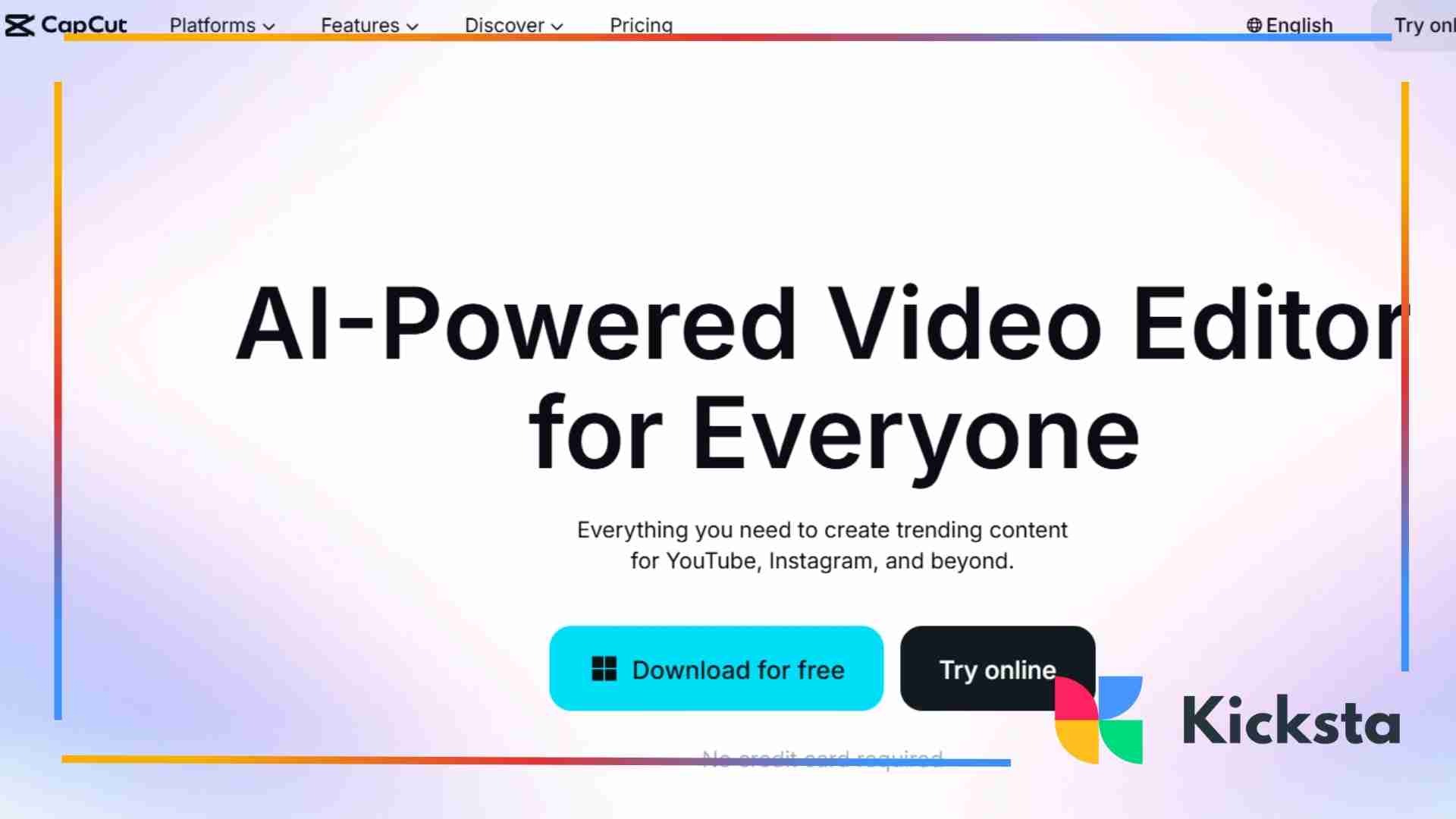 Landing page of Canva