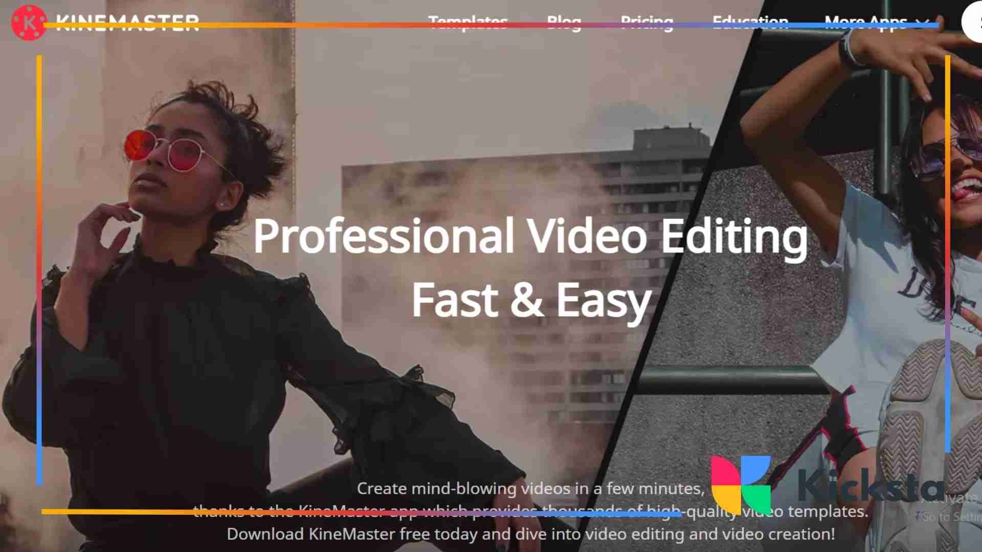 Landing page of Kinemaster