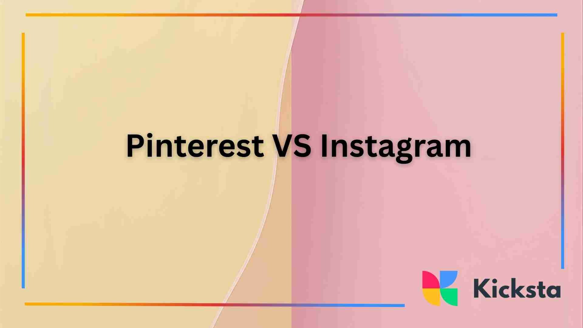 A split yellow and pink background featuring the text “Pinterest VS Instagram” in bold black letters.