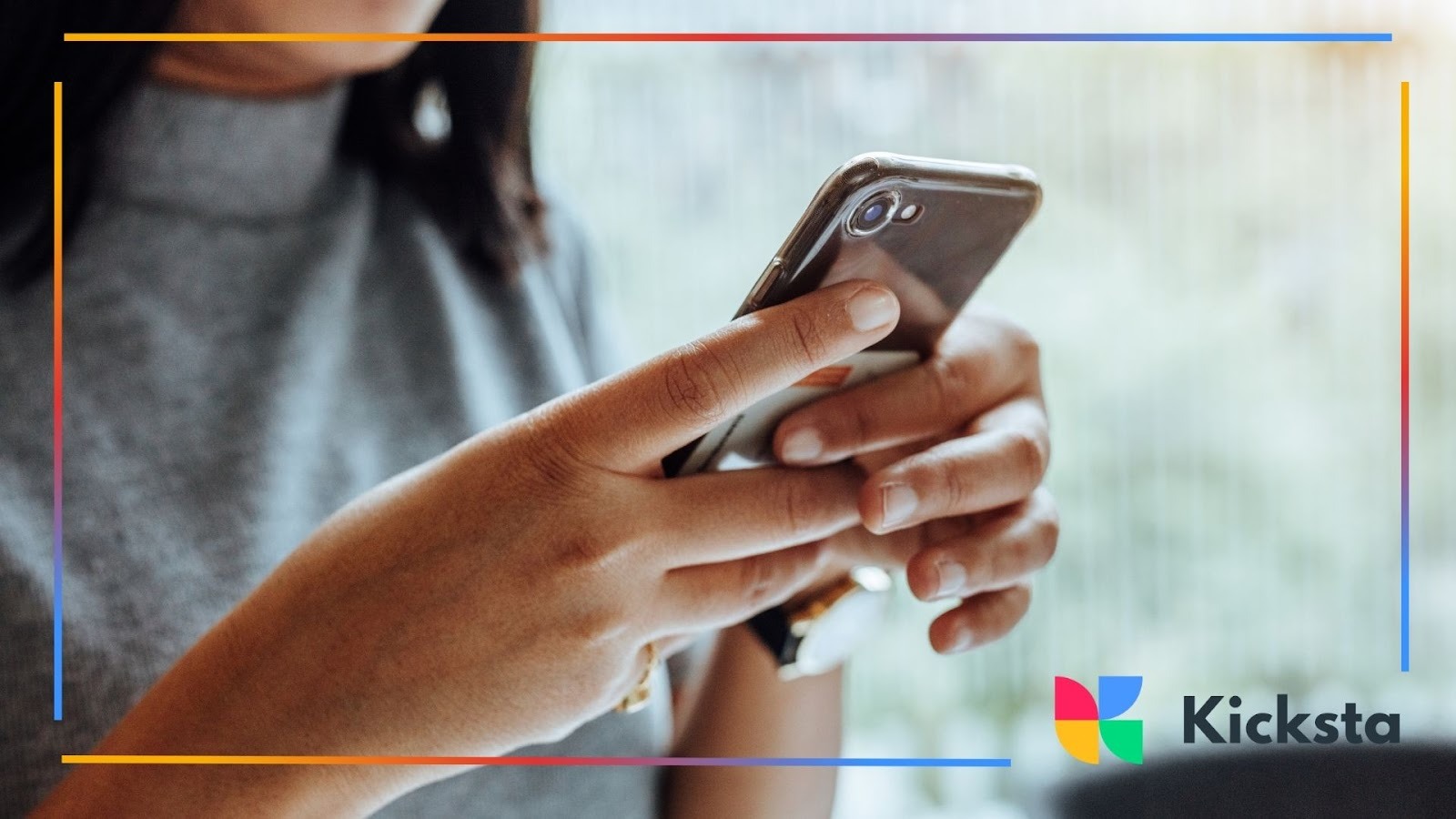 Close-up of woman holding smartphone and typing, symbolizing online communication, social media interaction, and mobile engagement.