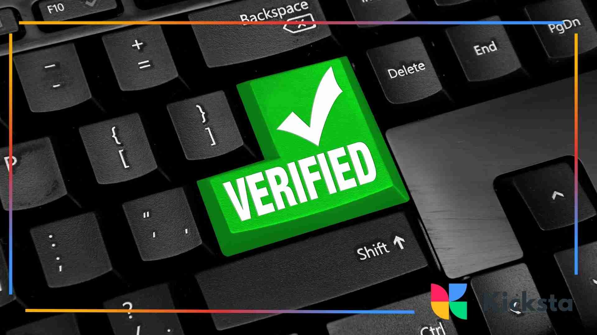 Verified written in green on the computer keyboard