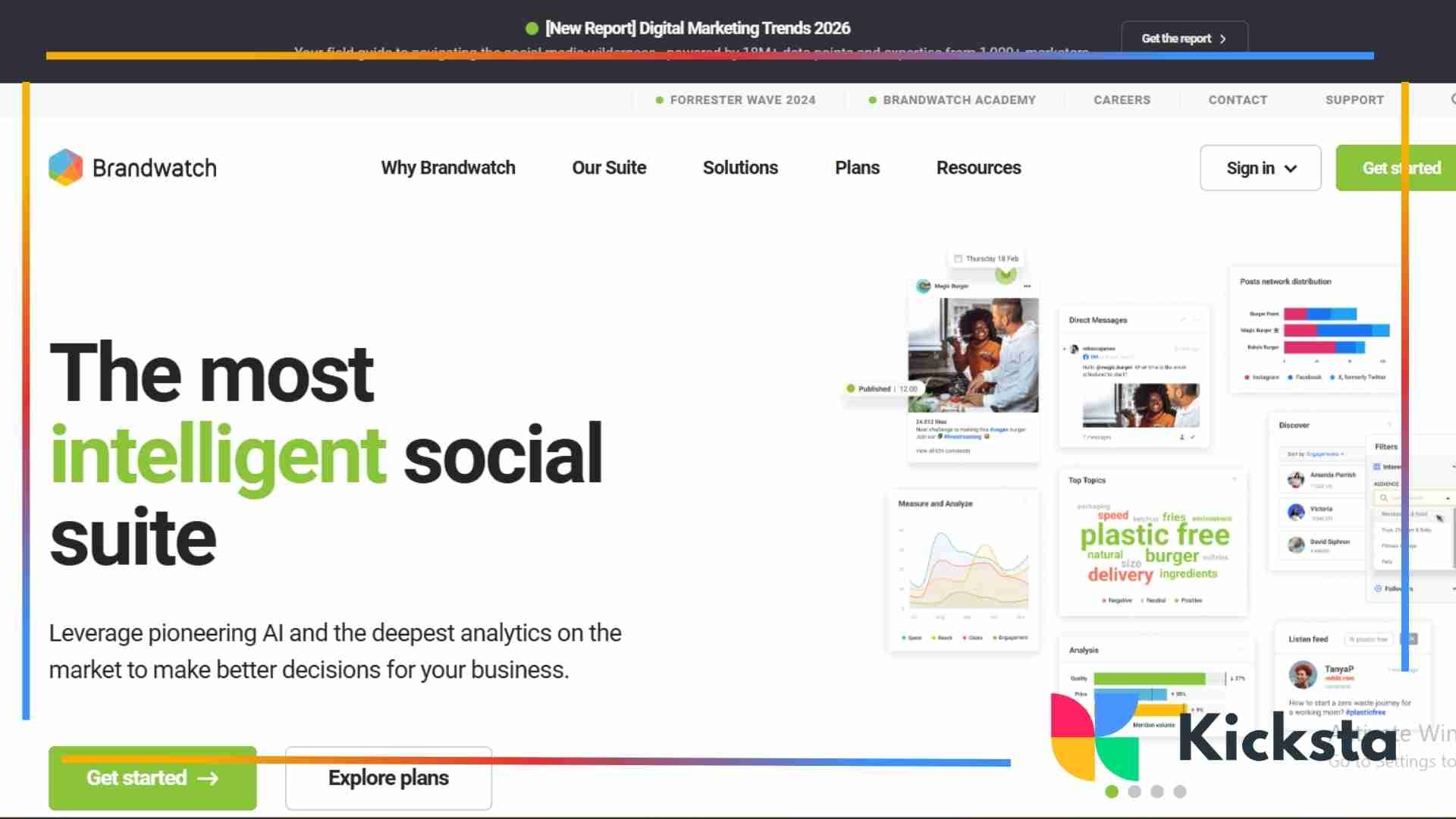 Landing page of Brandwatch