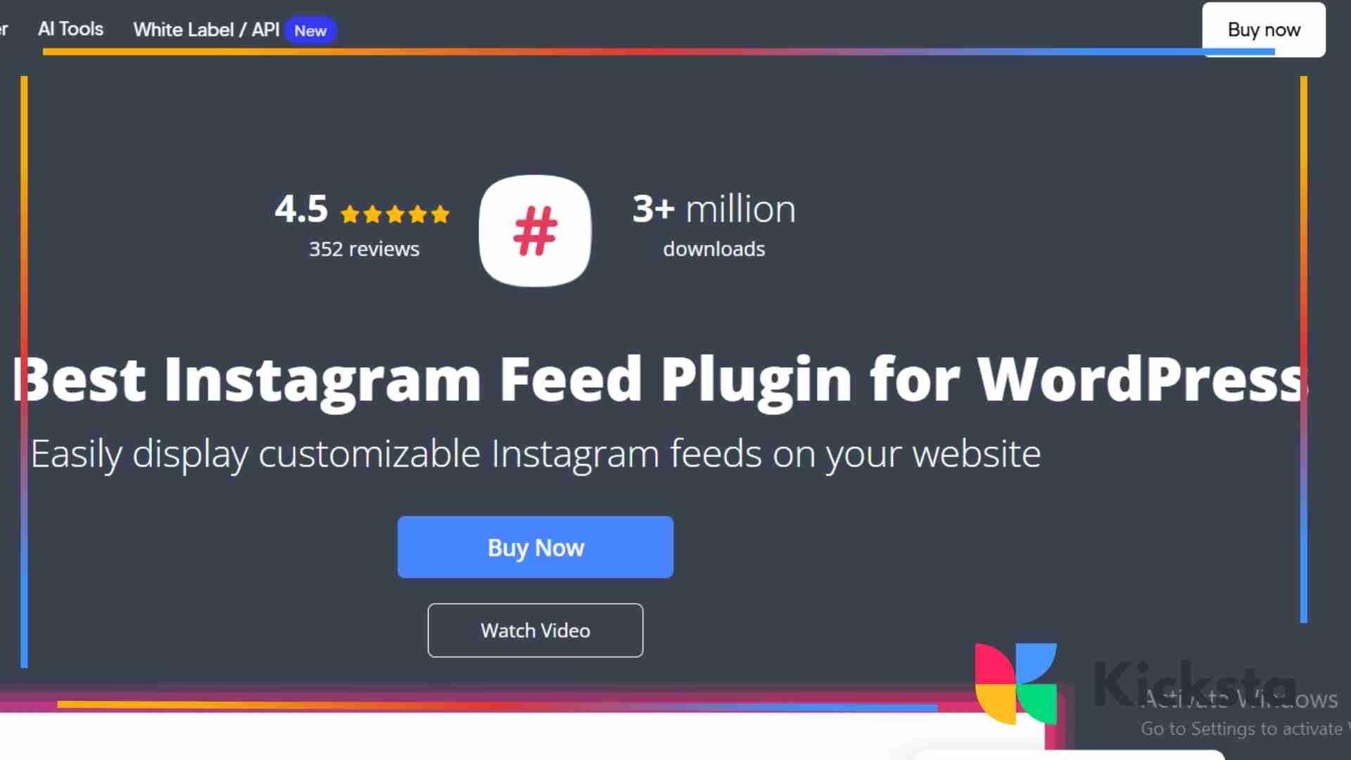 Landing page of 10Web