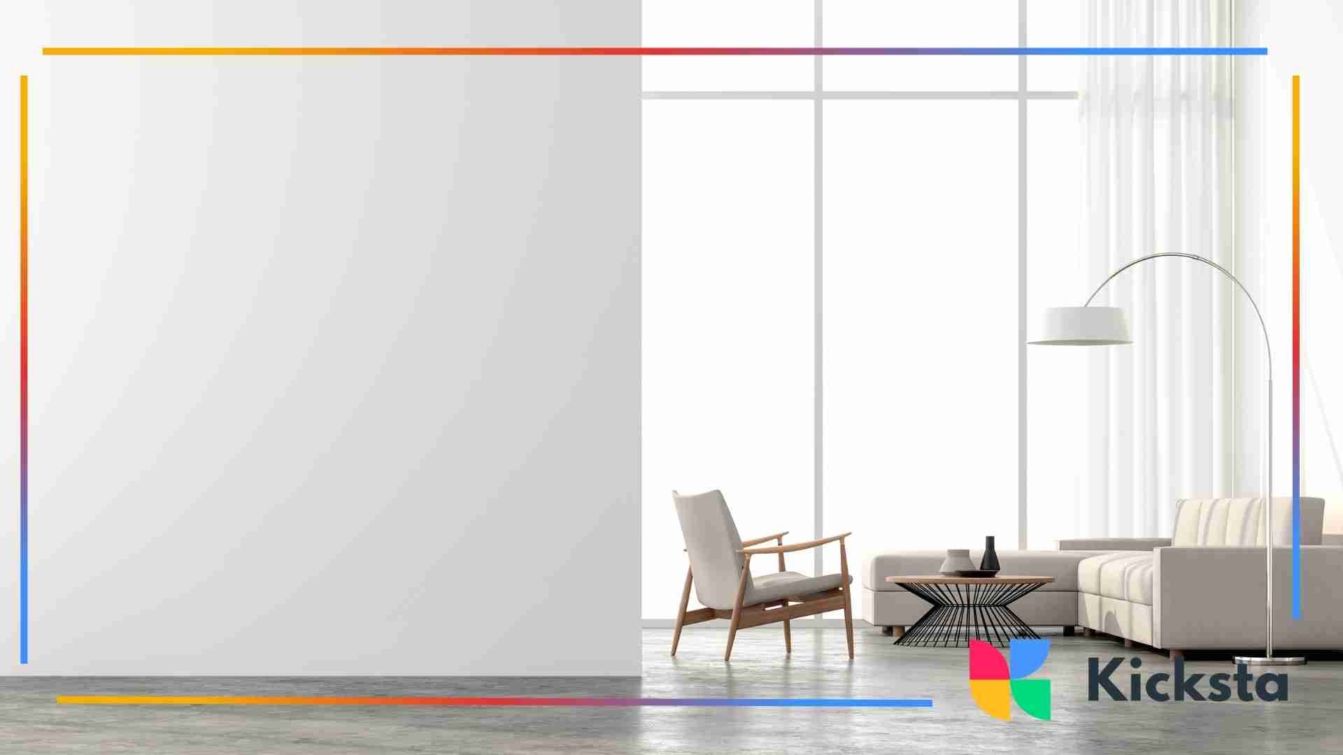 Bright modern living room with neutral furniture, large windows, and minimalist interior design.