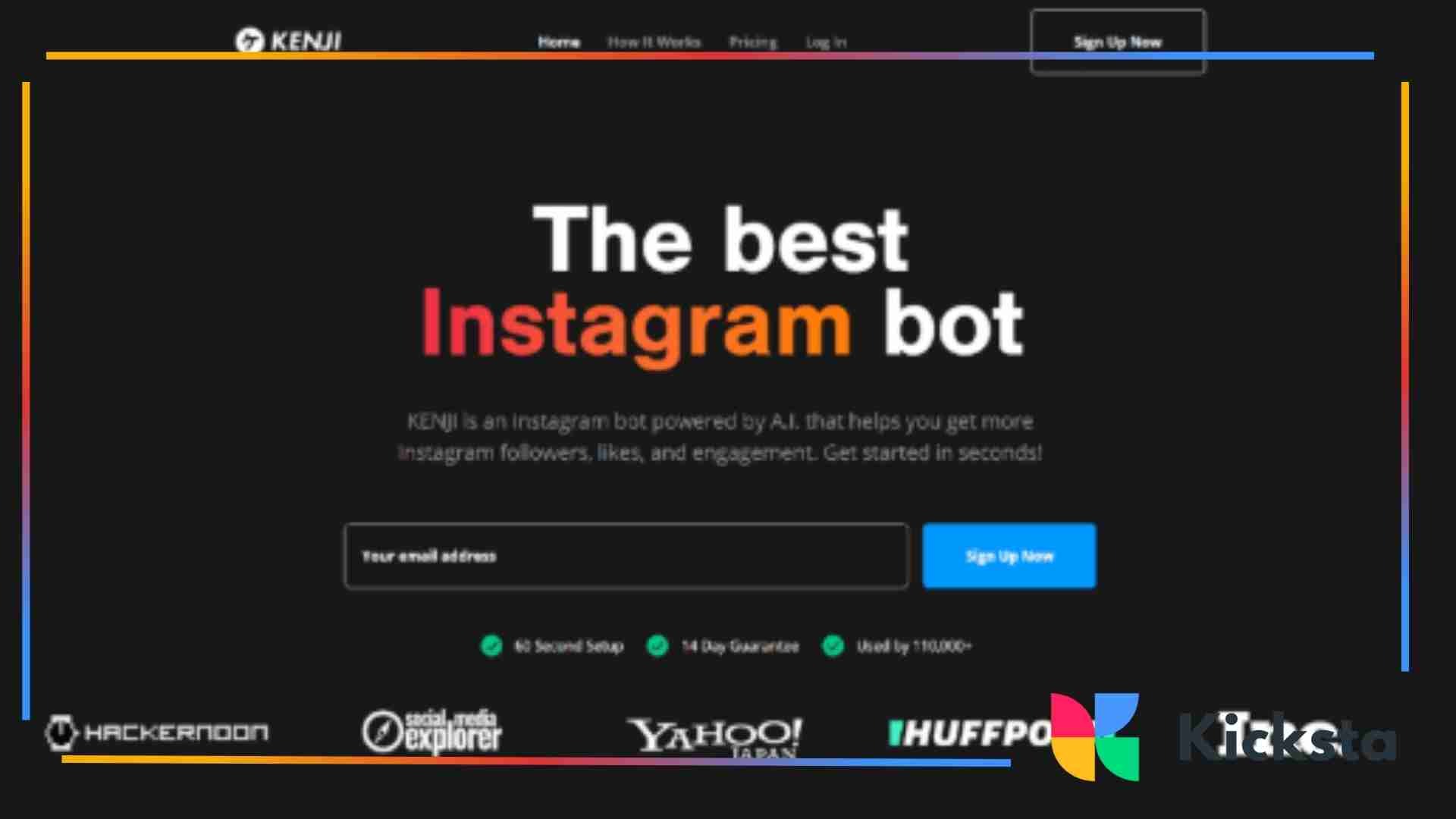 Landing page of Kenji