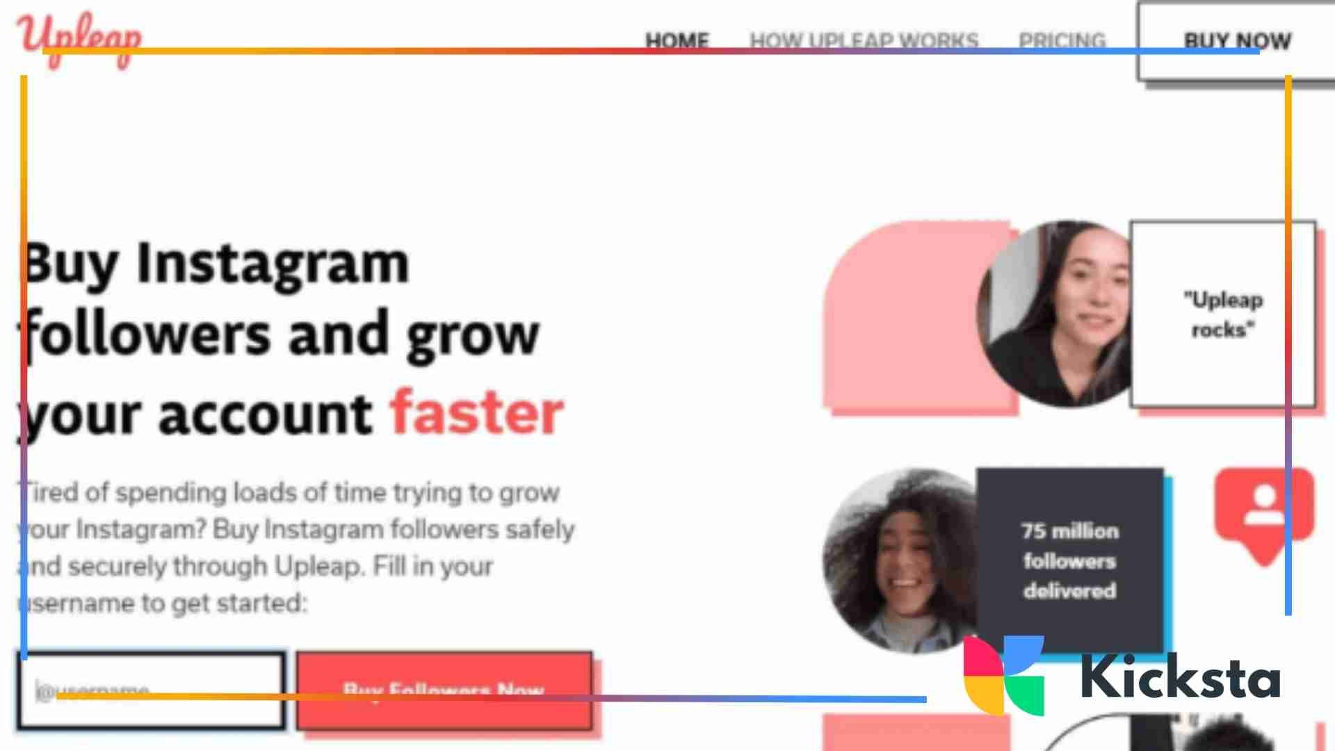 Landing page of Upleap