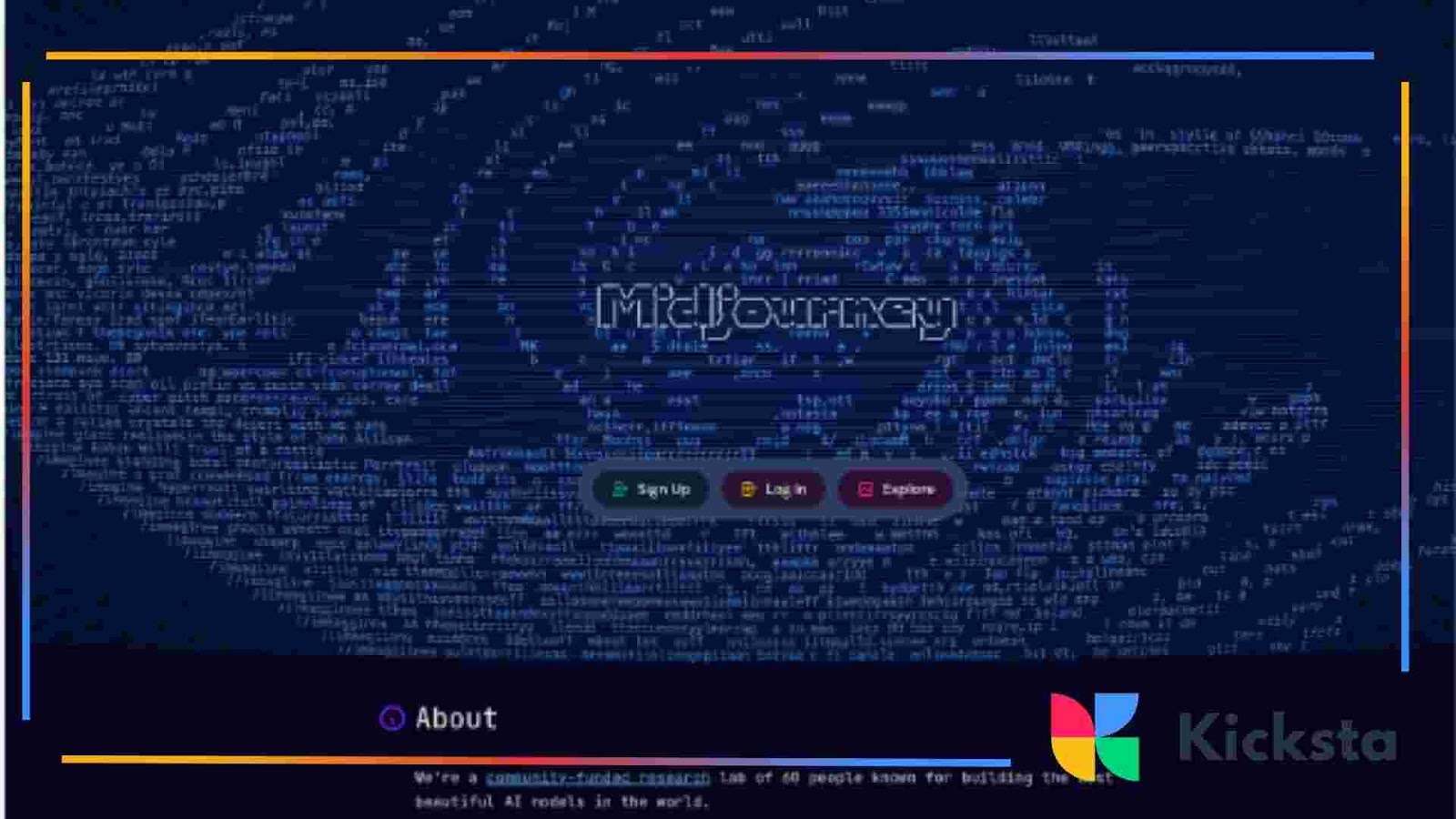 Midjourney AI platform login screen illustrating generative AI image creation technology