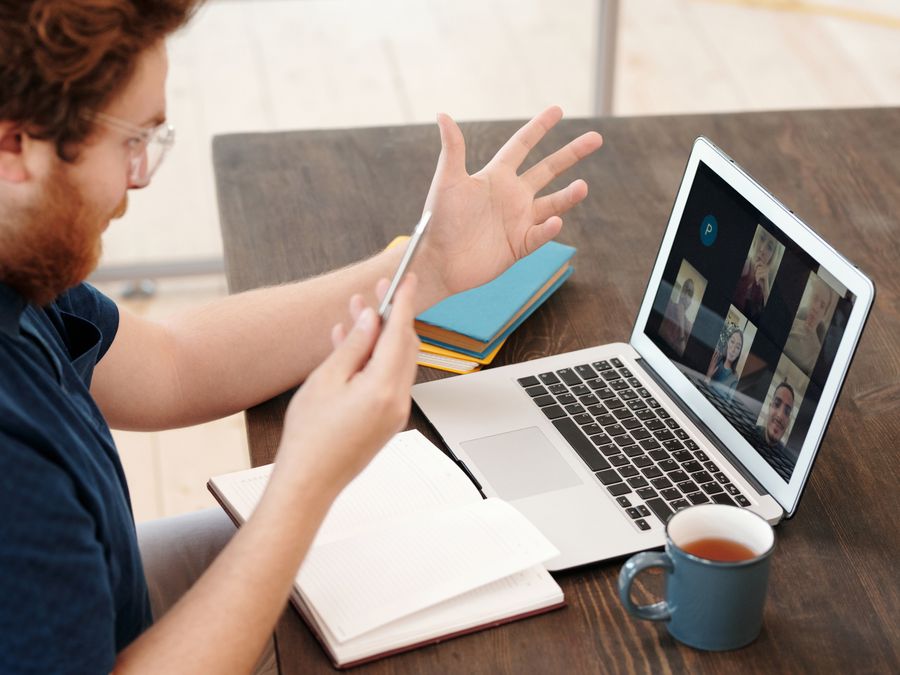 Online community members engaging in group discussion