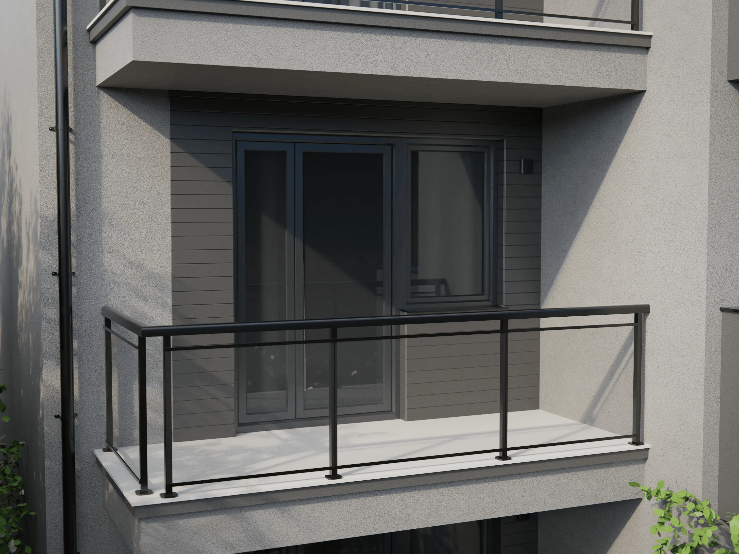 Render of a balcony