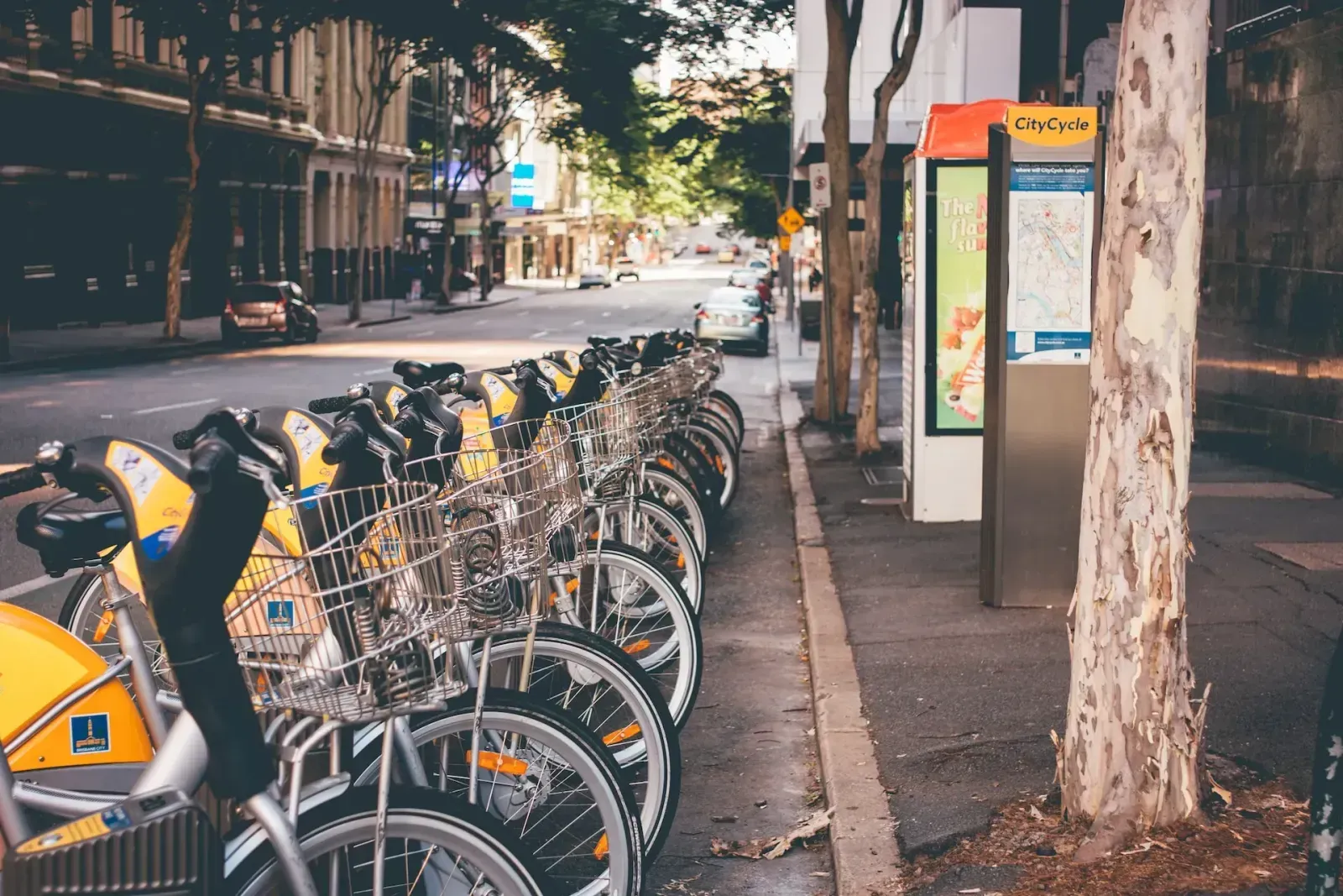 Bild einer Bike-Sharing-Station in Brisbane, Australien