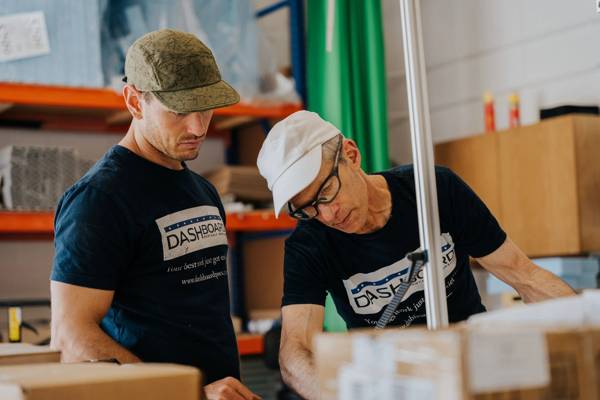 Dash-Board PWS team members working on a project.