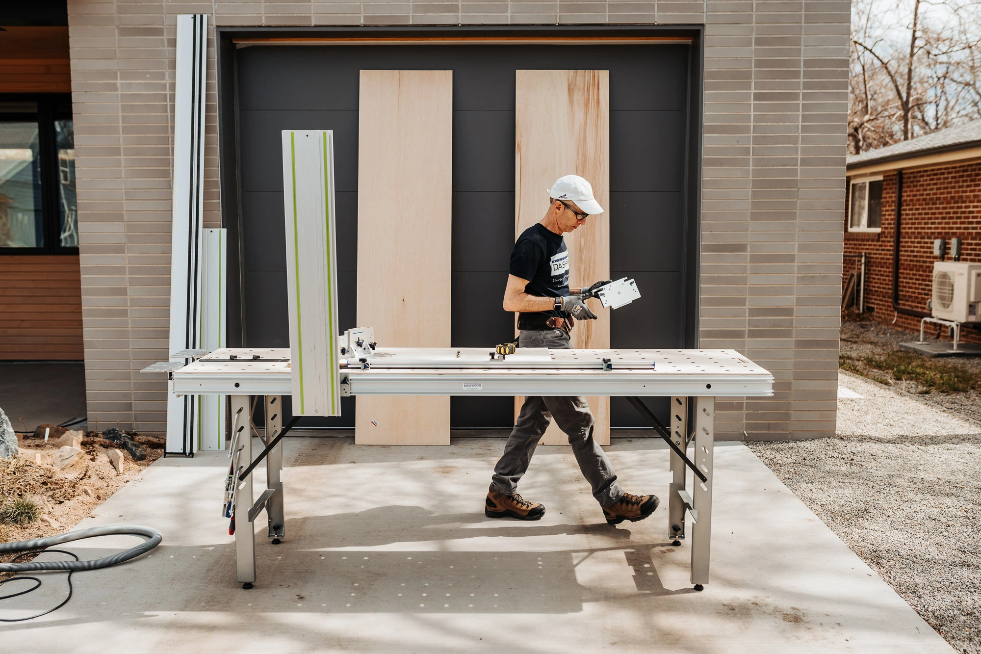 The Dash-Board Portable Workbench in the driveway.