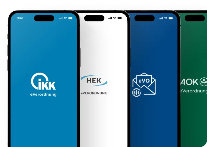 Ansicht verschiedener Screens der App auf dem Smartphone. 