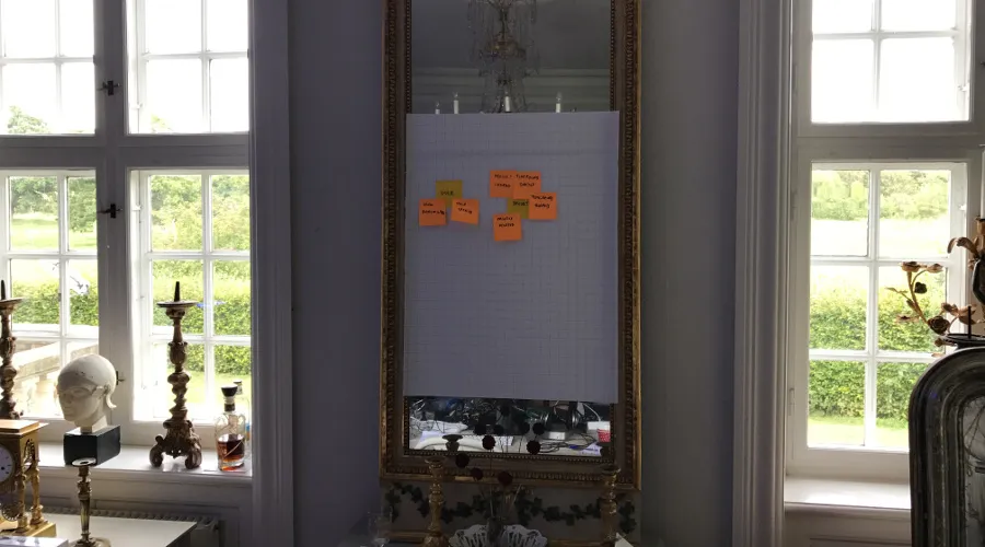 Pinnwand mit Brainstorming-Ideen