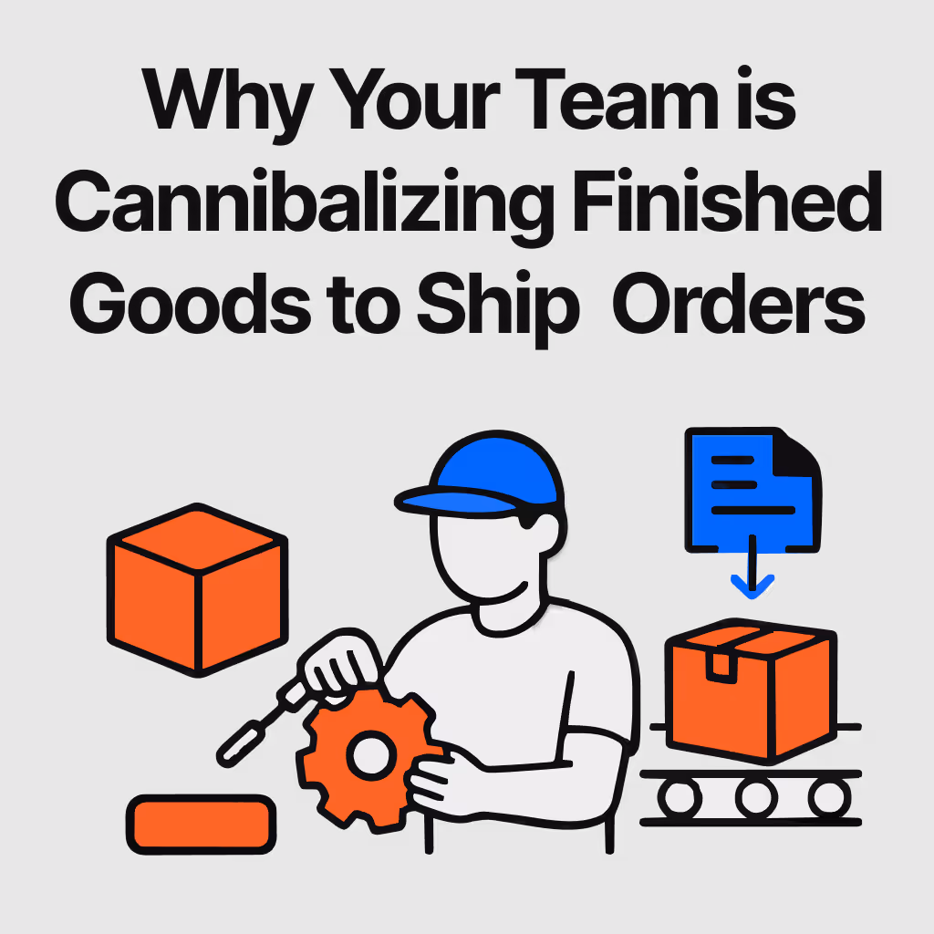 Cannibalizing finished goods for parts