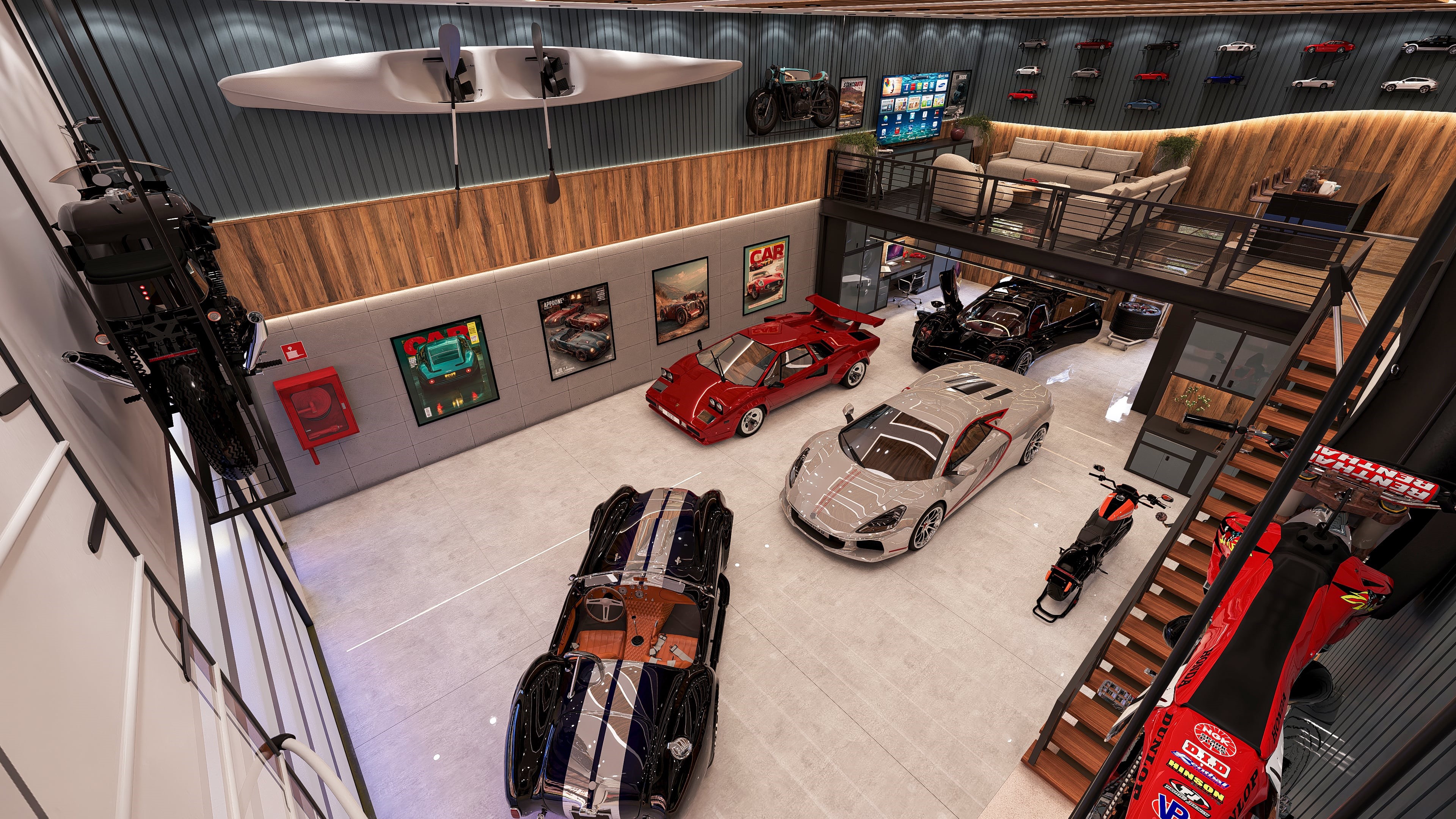 Rendering of garage layout