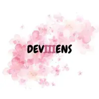 Deviiiens logo with a pink background