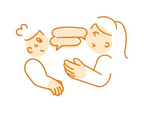 Illustration of 2 people talking