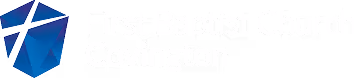 First Baptist Church Covington logo with blue geometric hexagonal design