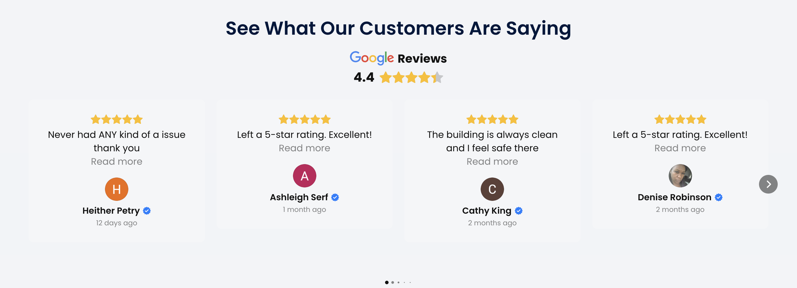 Self storage reviews and testimonials example