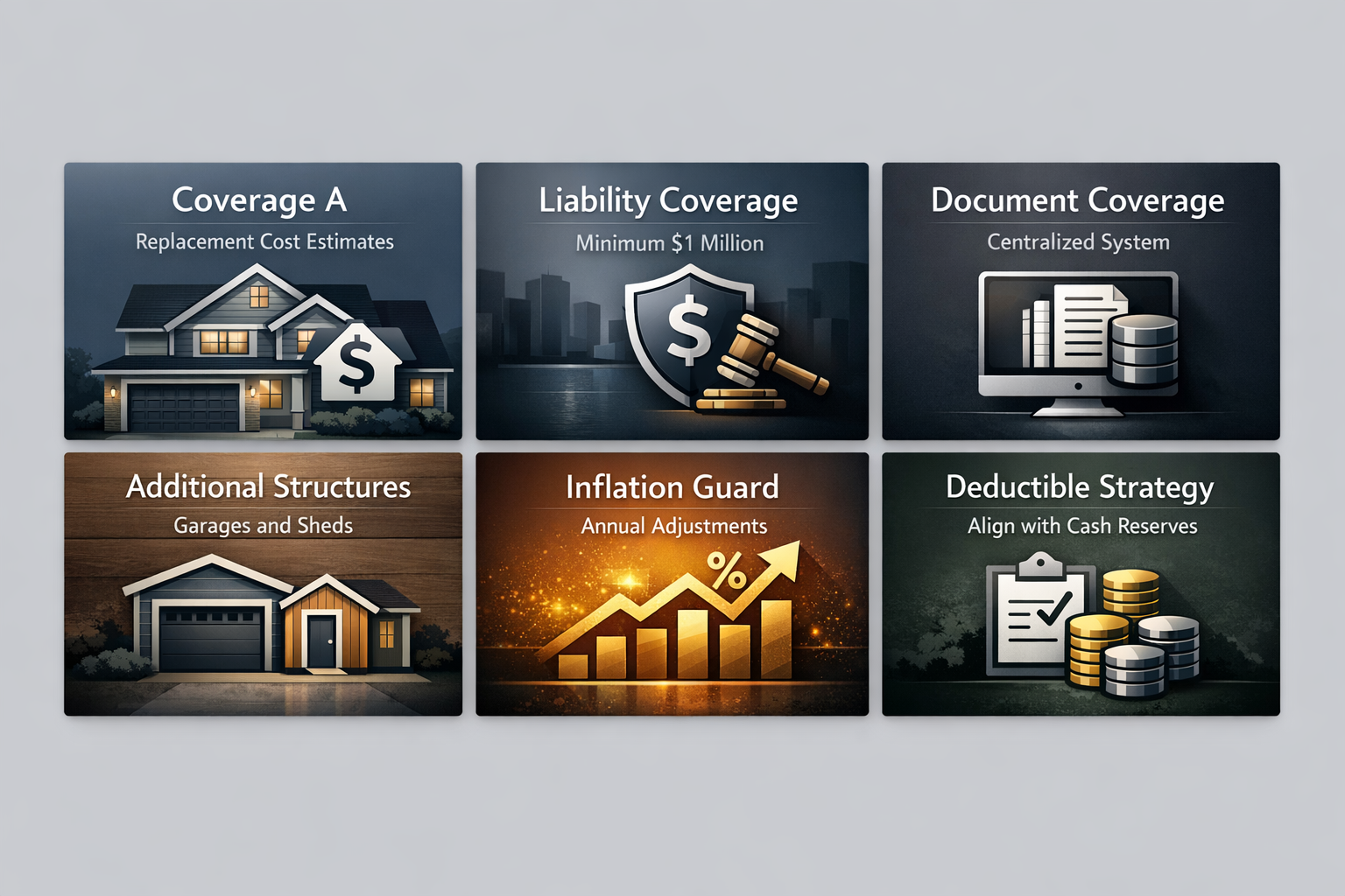Infographic detailing essential insurance coverage tips for DSCR investors, including coverage types and strategies.